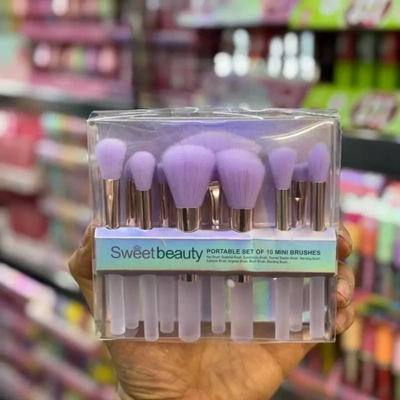 Sweet Beauty Makeup Brush Set Blister X 10 Pcs. Sweet Beauty