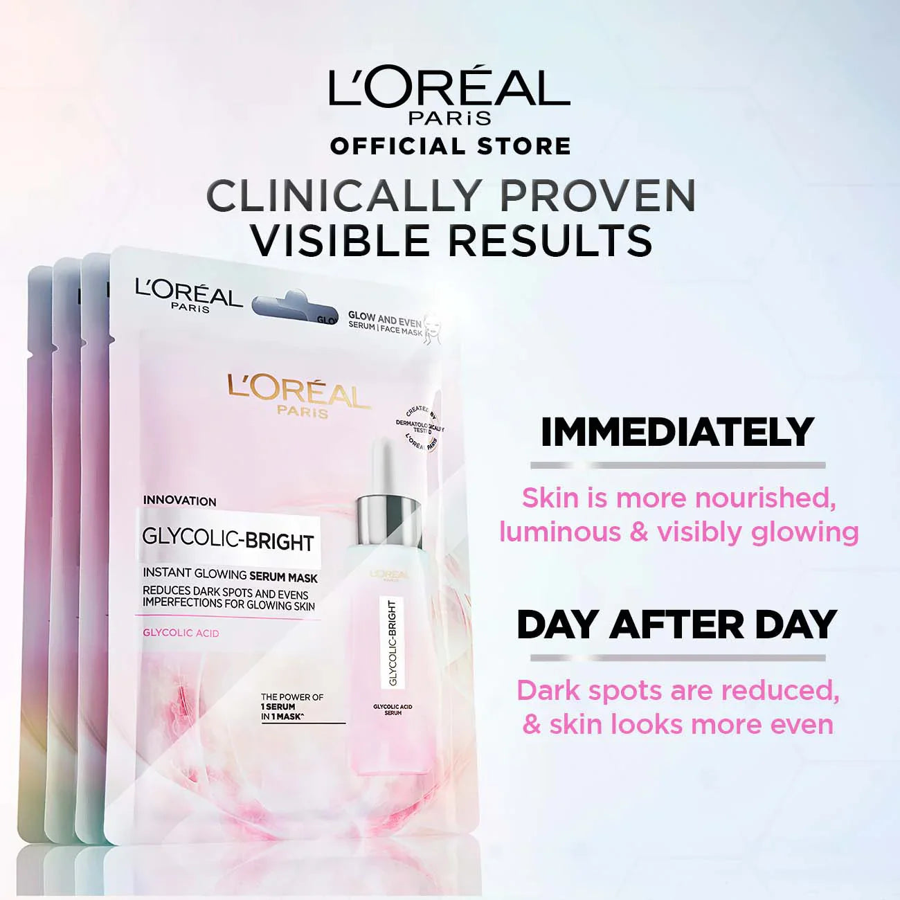 Loreal Paris Glycolic Bright Instant Glowing Serum Mask Loreal Paris