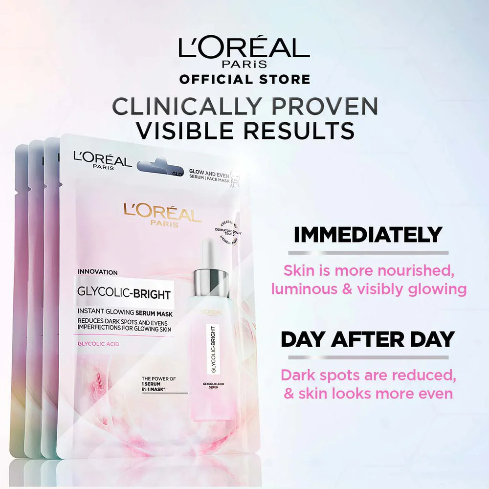 Loreal Paris Glycolic Bright Instant Glowing Serum Mask Loreal Paris
