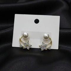 Luxury Pearl Butterfly Earrings – Gold-Tone Stainless Steel Cosmia
