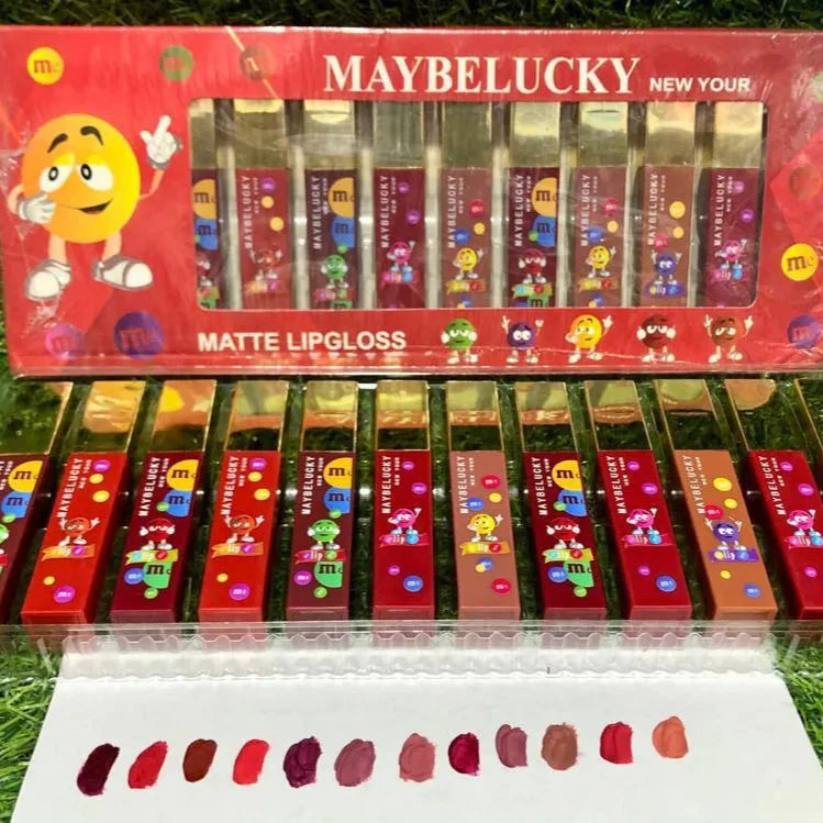 Maybelucky Matte Lipgloss Set (12 Pcs) Maybelucky