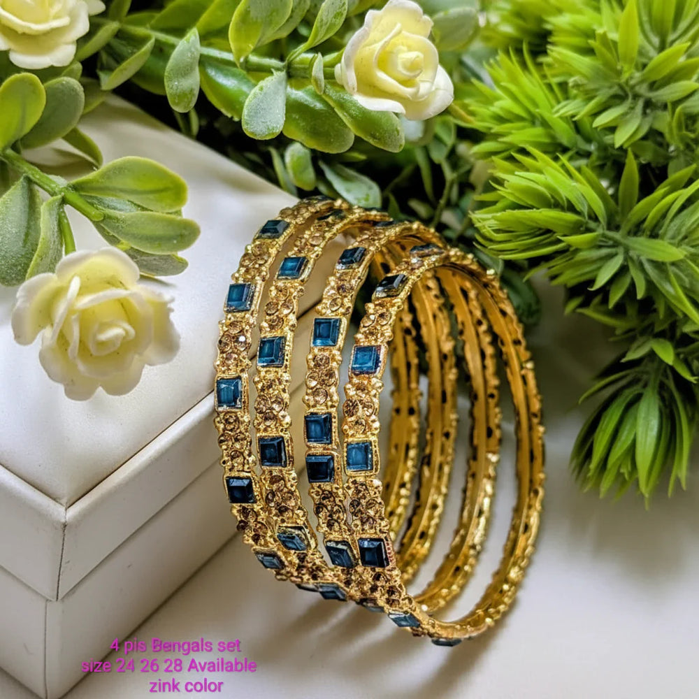 Bangles Set with Shisha Stone - 4Pcs Cosmia