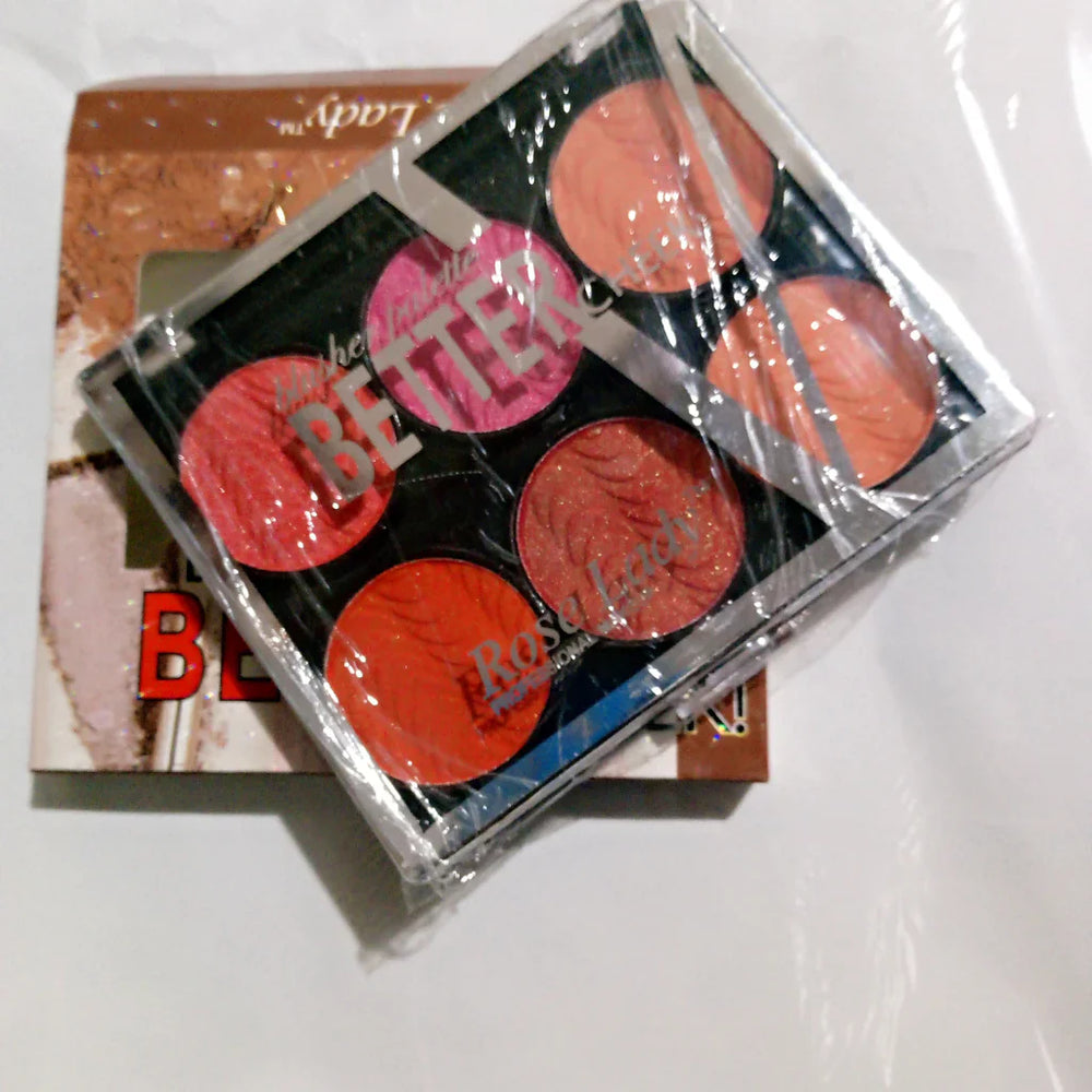 Rose Lady Blusher Palette Batter Cheek 6 in 1 Rose Lady