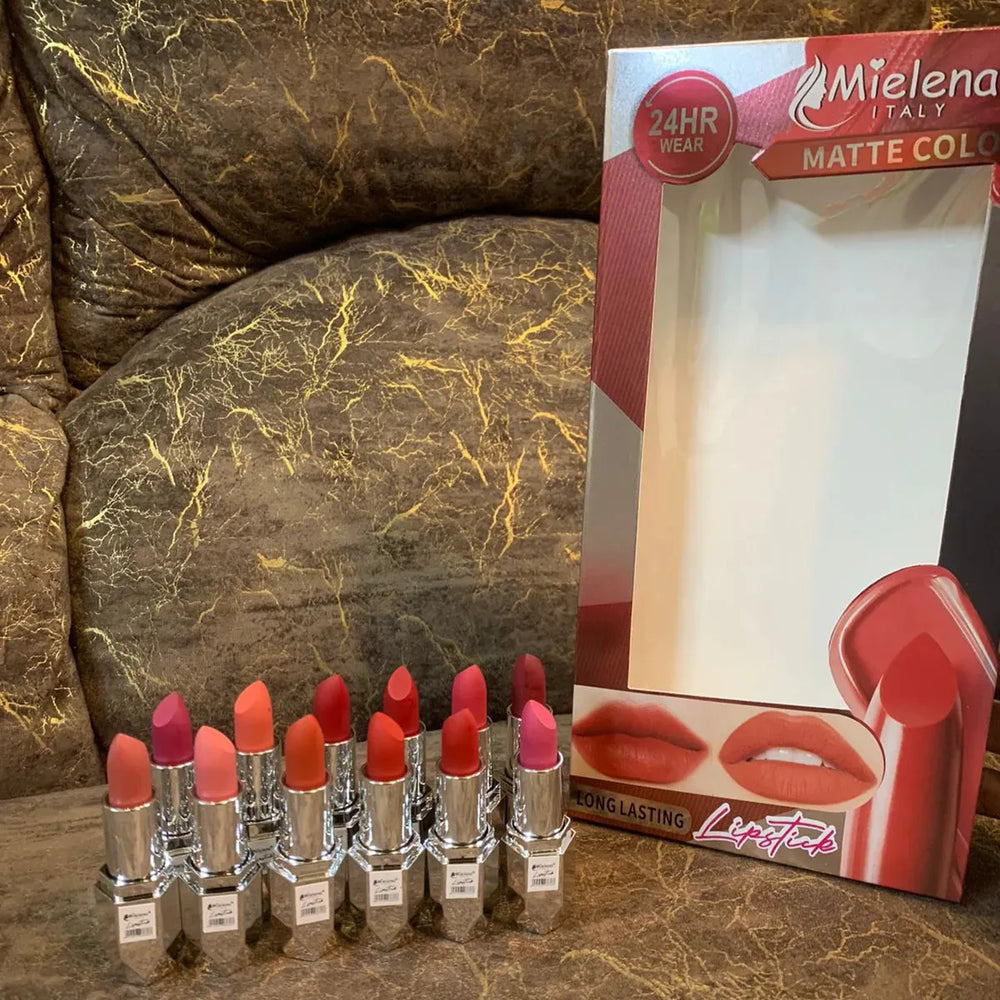 Mielena 24HR Wear Matte Lipstick  - 12 Pcs Set Mielena
