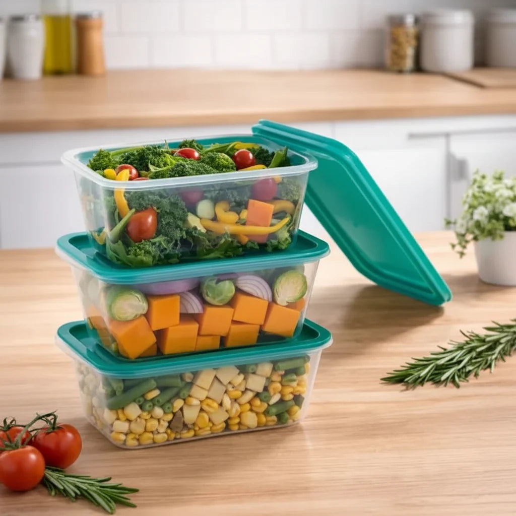 Stackable plastic storage boxes - 3 Pcs Set Cosmia.pk