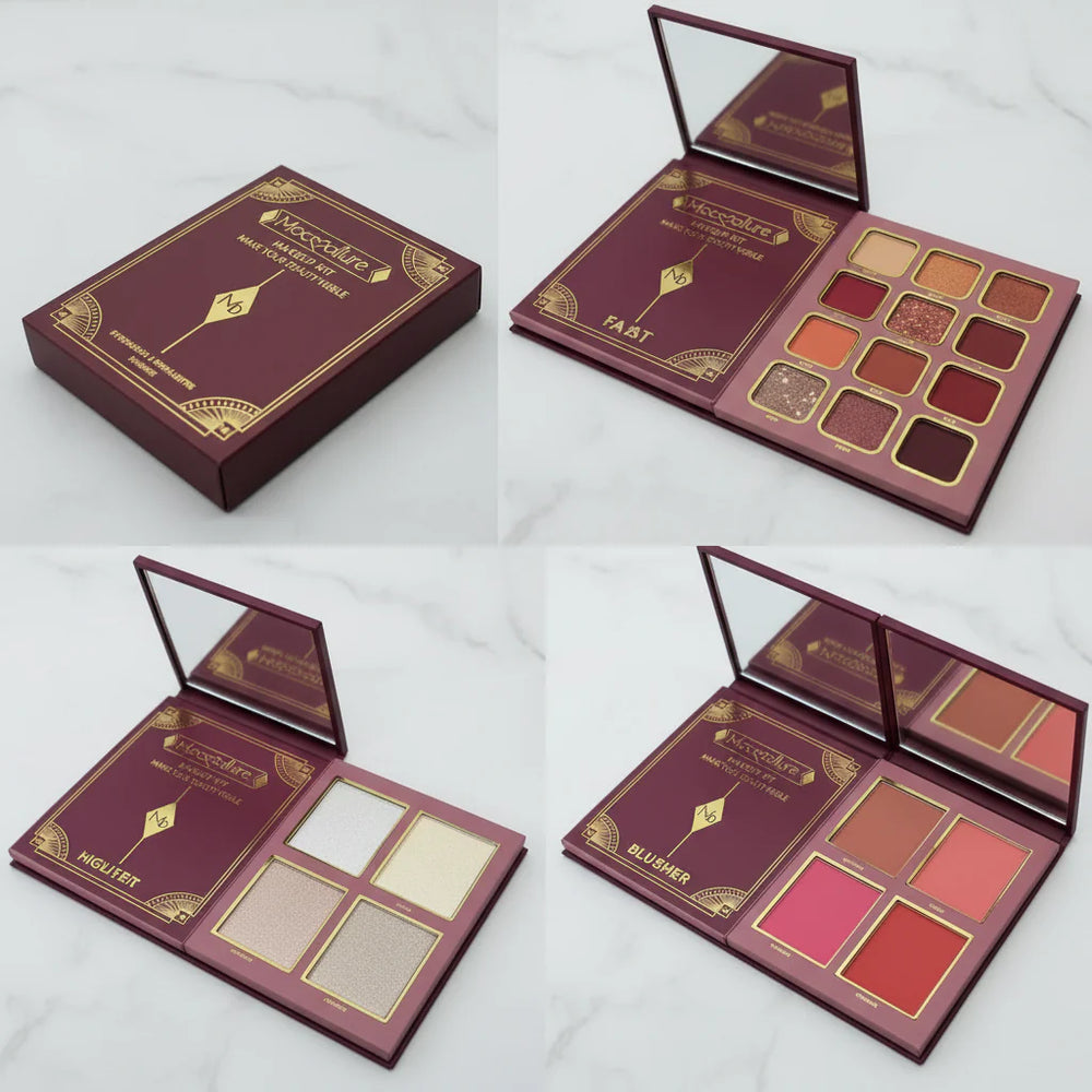 Mocallure 3 in 1 Makeup Kit Mini Palette Notebook Eyeshadow, Highlighter & Blusher Mocallure