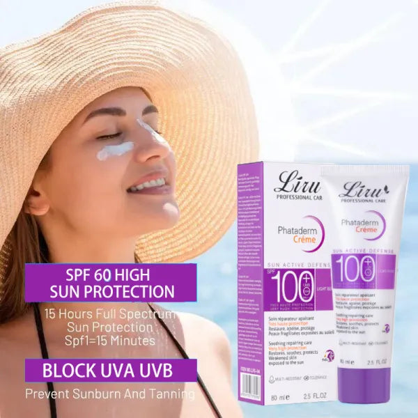 Liru Phataderm Creme Sun Active Defense SPF100+ Face Body Sunscreen Liru