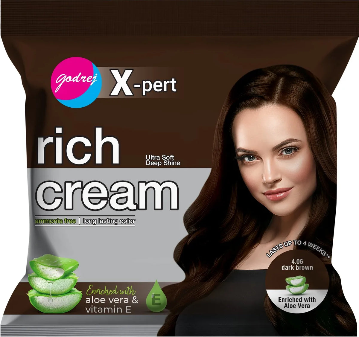 Godrej Expert Rich Creme Hair Color 4.06 Dark Brown Made In Pakistan Godrej