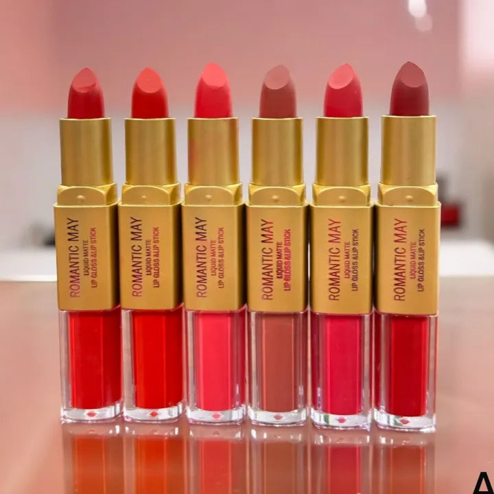 Romantic May Professional 2-in-1 Lipstick with Gloss & Liquid Matte Romantic May