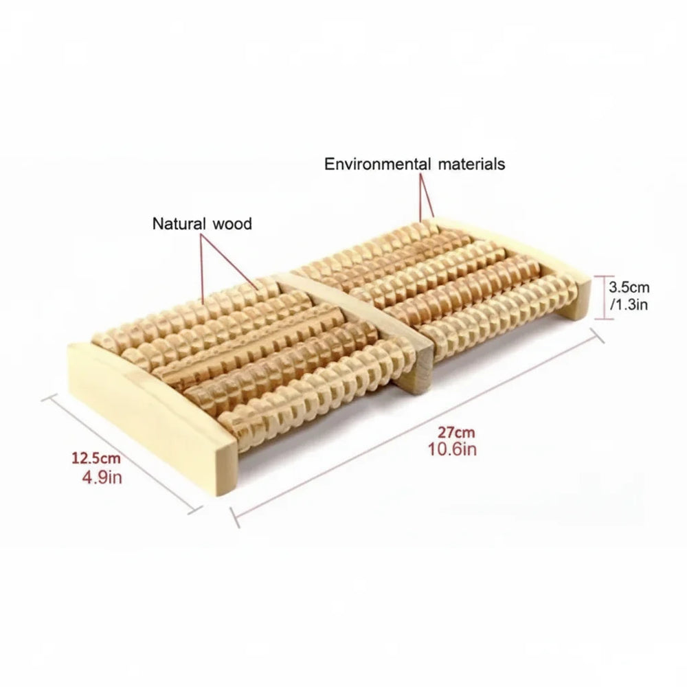 Traditional Wooden Roller Foot Massager - Each Cosmia.pk