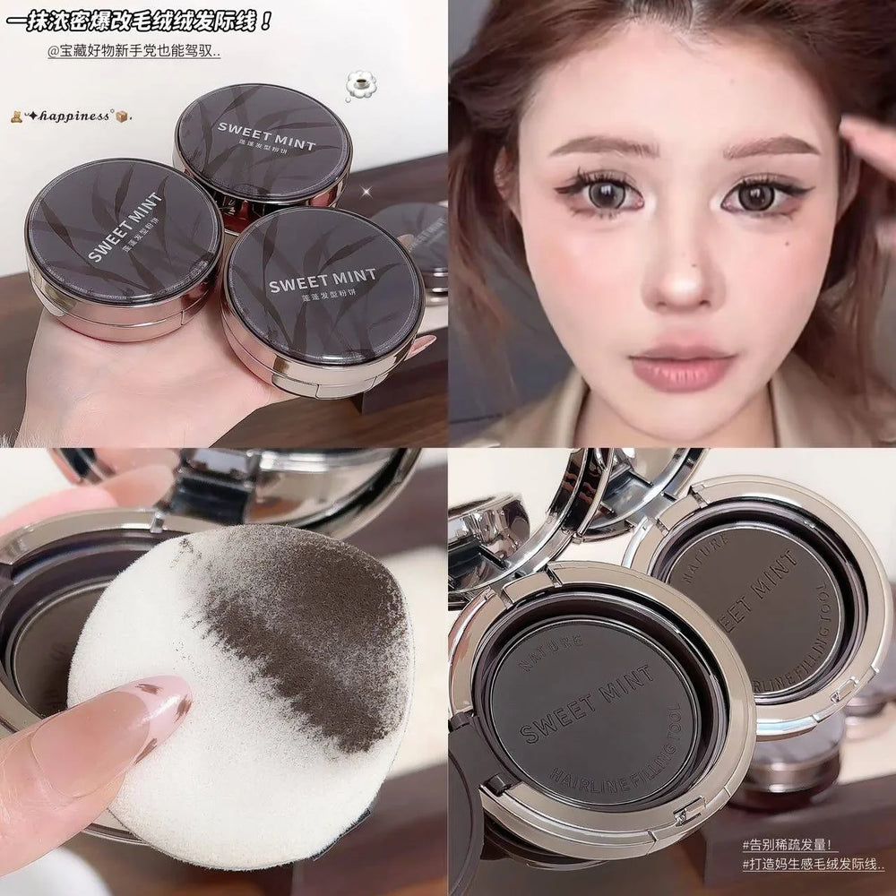 Sweet Mint Fluffy HairStyle Powder Compact With Puff - Each Sweet Mint