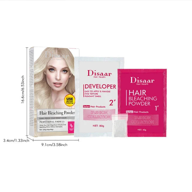 Dissar 40g+80g Hair Bleaching Powder Hair Dye Lightener Fading Powder Disaar