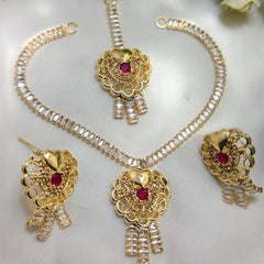 Zircon Heart Shape Necklace Set – Elegant AD Jewelry Cosmia