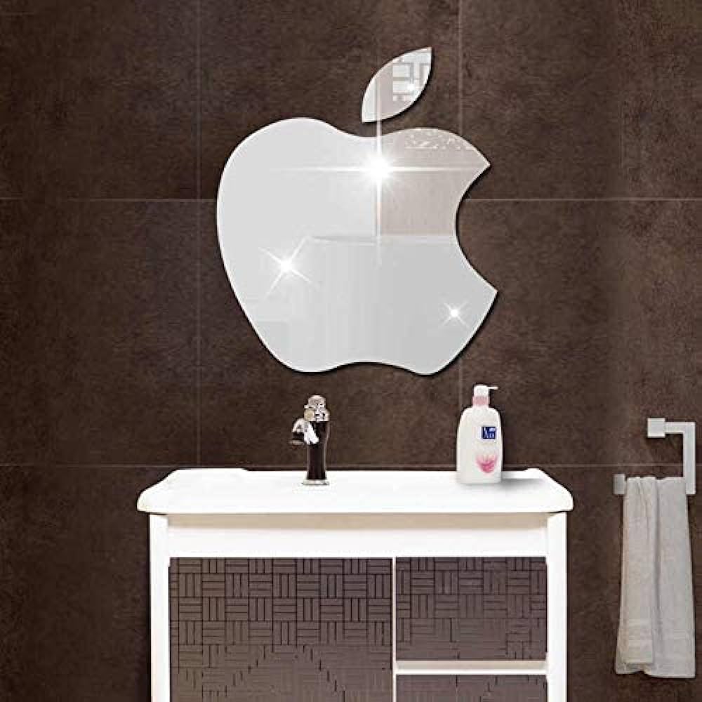 Creative Decoration Apple Shape Mirror Wall Sticker Cosmia.pk