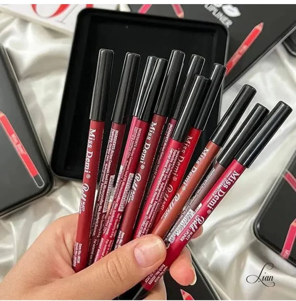 Miss Demi Kiss Matte Lipliner 12- Pcs Set Miss Demi