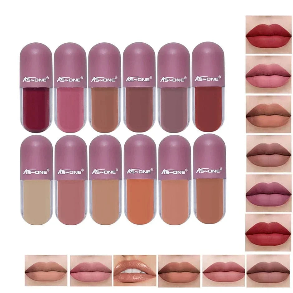 Ks~ONE Matte Hot Lips Lip Gloss Set - Pack of 12 KS-ONE