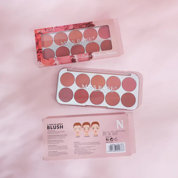 Miss Rose Blushers Palette - 10-Color Miss Rose