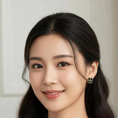 Black Four-Leaf Clover Earrings Cosmia