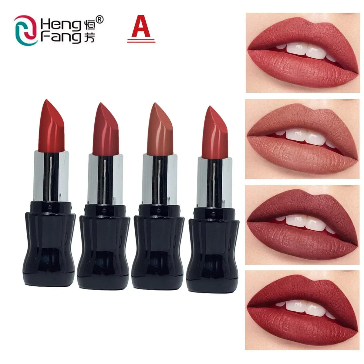 Heng Fang 4pcs Matte Cola Coca Lipstick Set Heng Fang