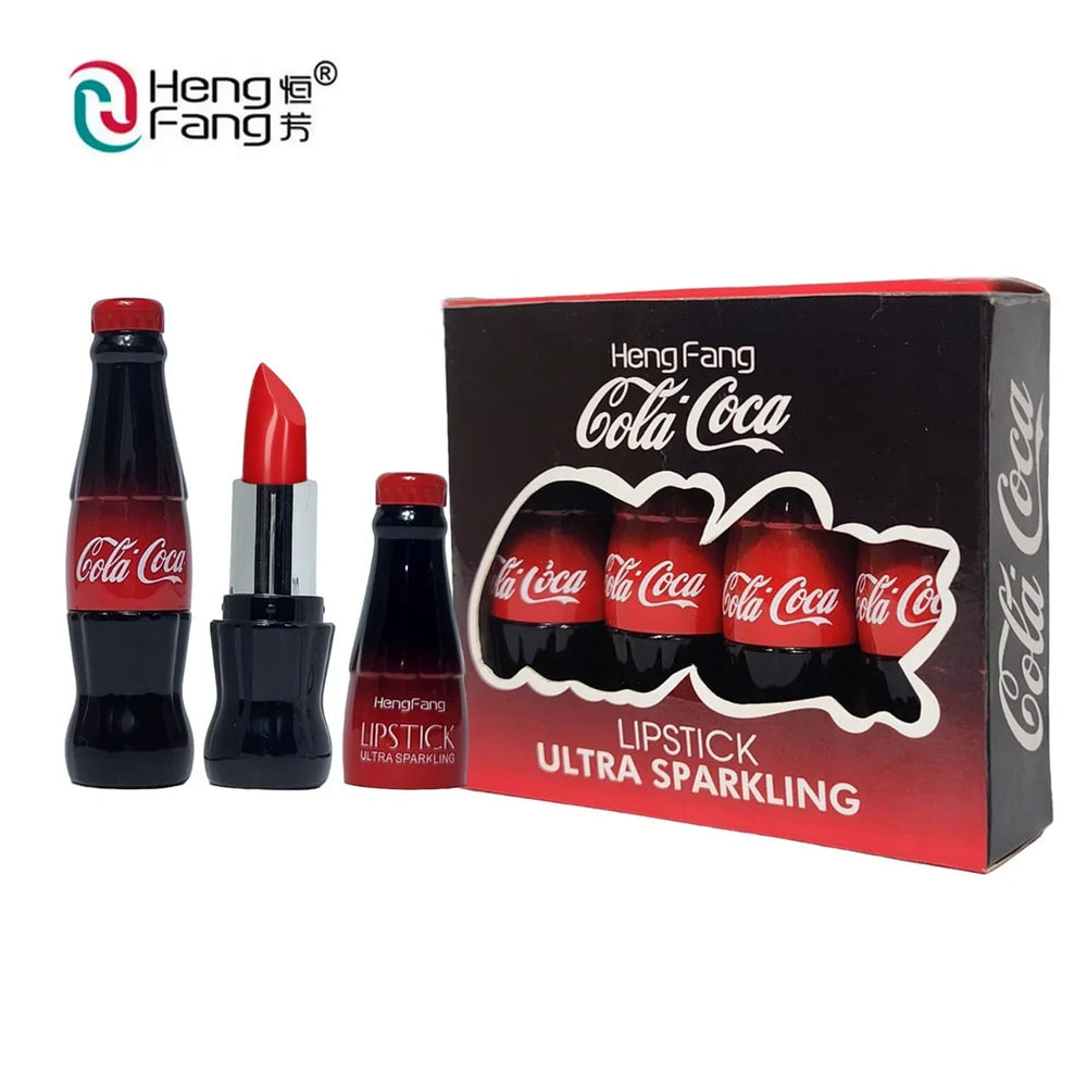 Heng Fang 4pcs Matte Cola Coca Lipstick Set Heng Fang