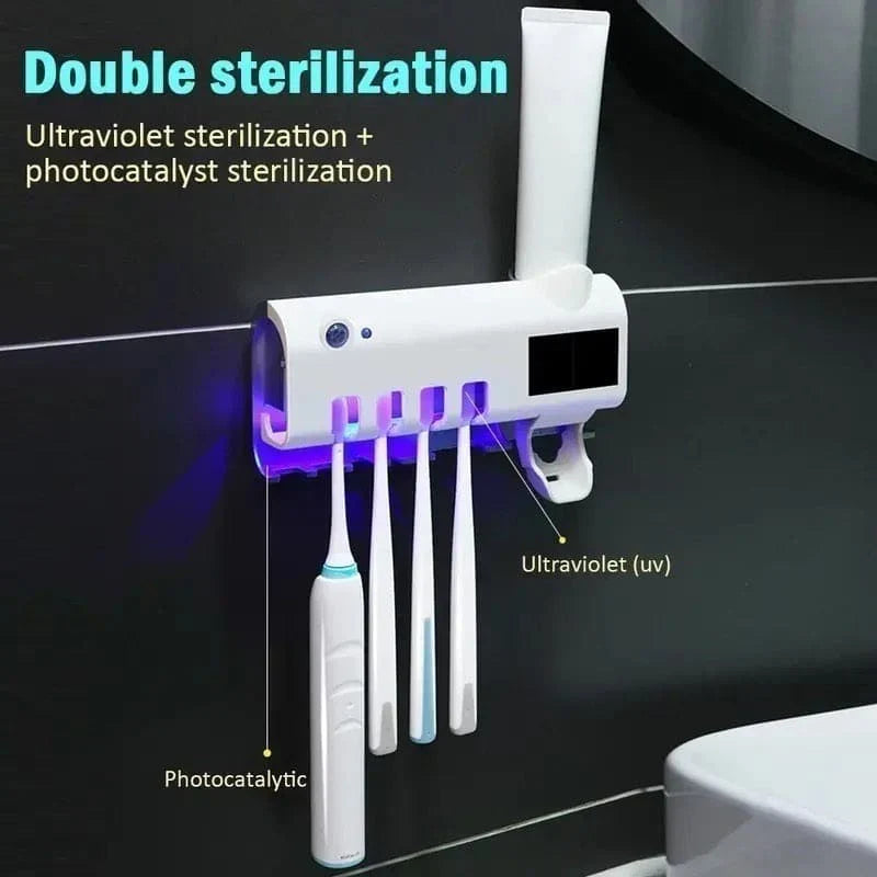 Wall-mounted UV toothbrush sterilizer and automatic toothpaste Cosmia.pk