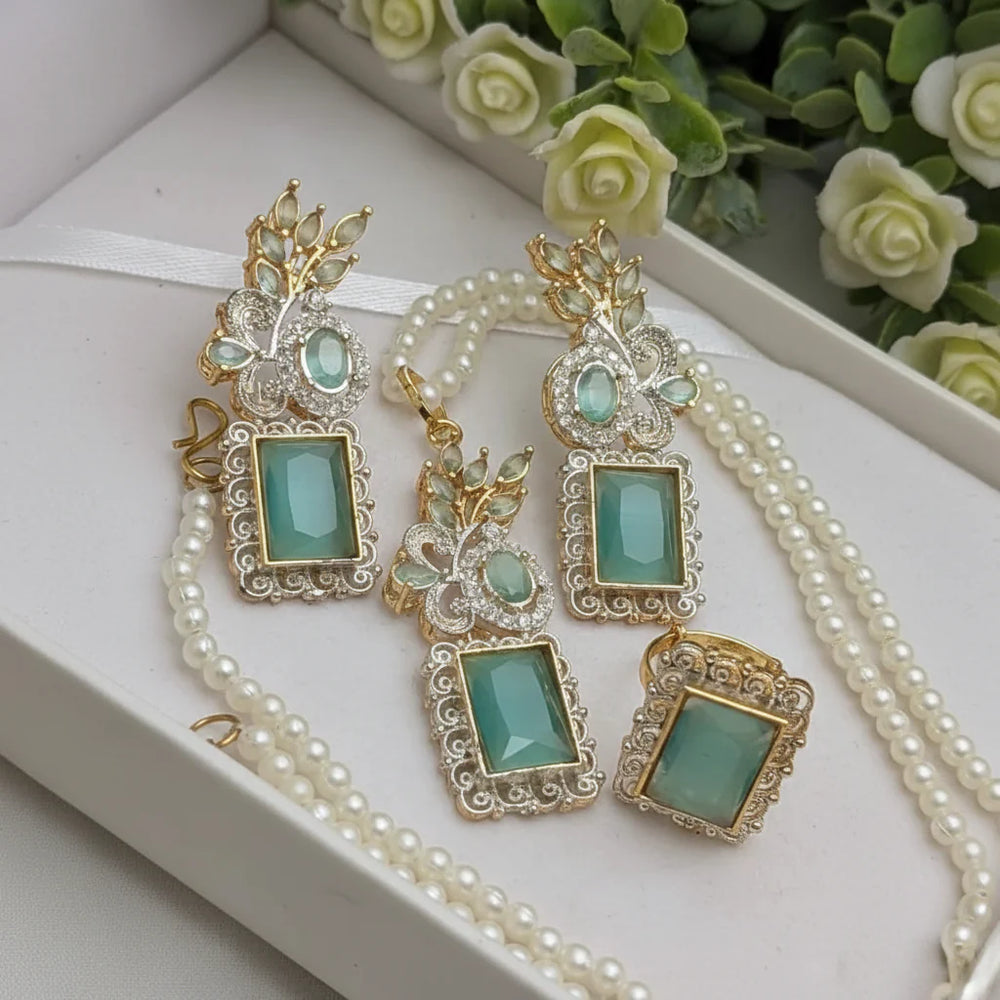 Zircon Combo Party Set – High Quality Rectangle Shape Jewelry Cosmia