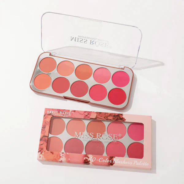 Miss Rose Blushers Palette - 10-Color Miss Rose