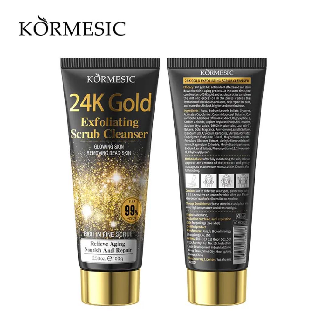 KORMESIC 24K Gold Exfoliating Scrub Facial Cleanser - 100g KORMESIC