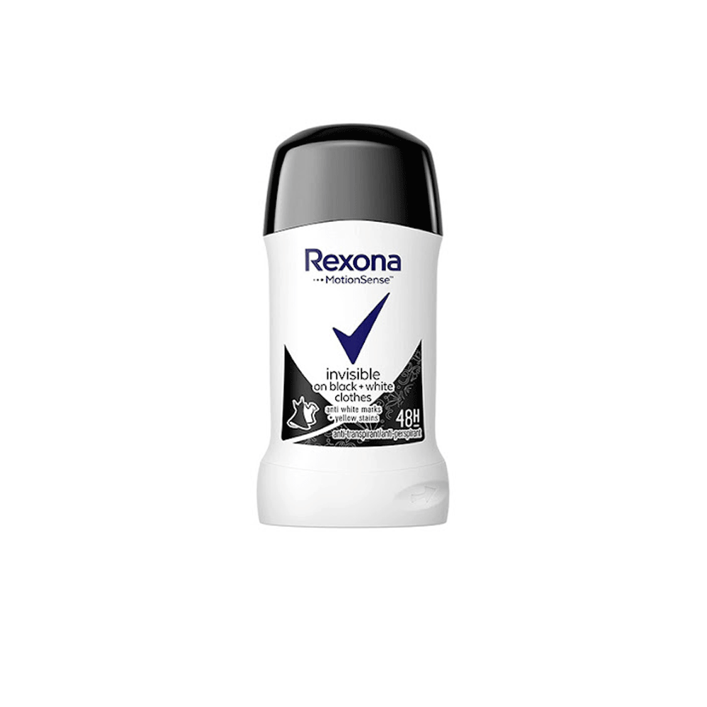 Rexona Invisible On Black+white Clothes 48h Deodorant Stick 40g REXONA