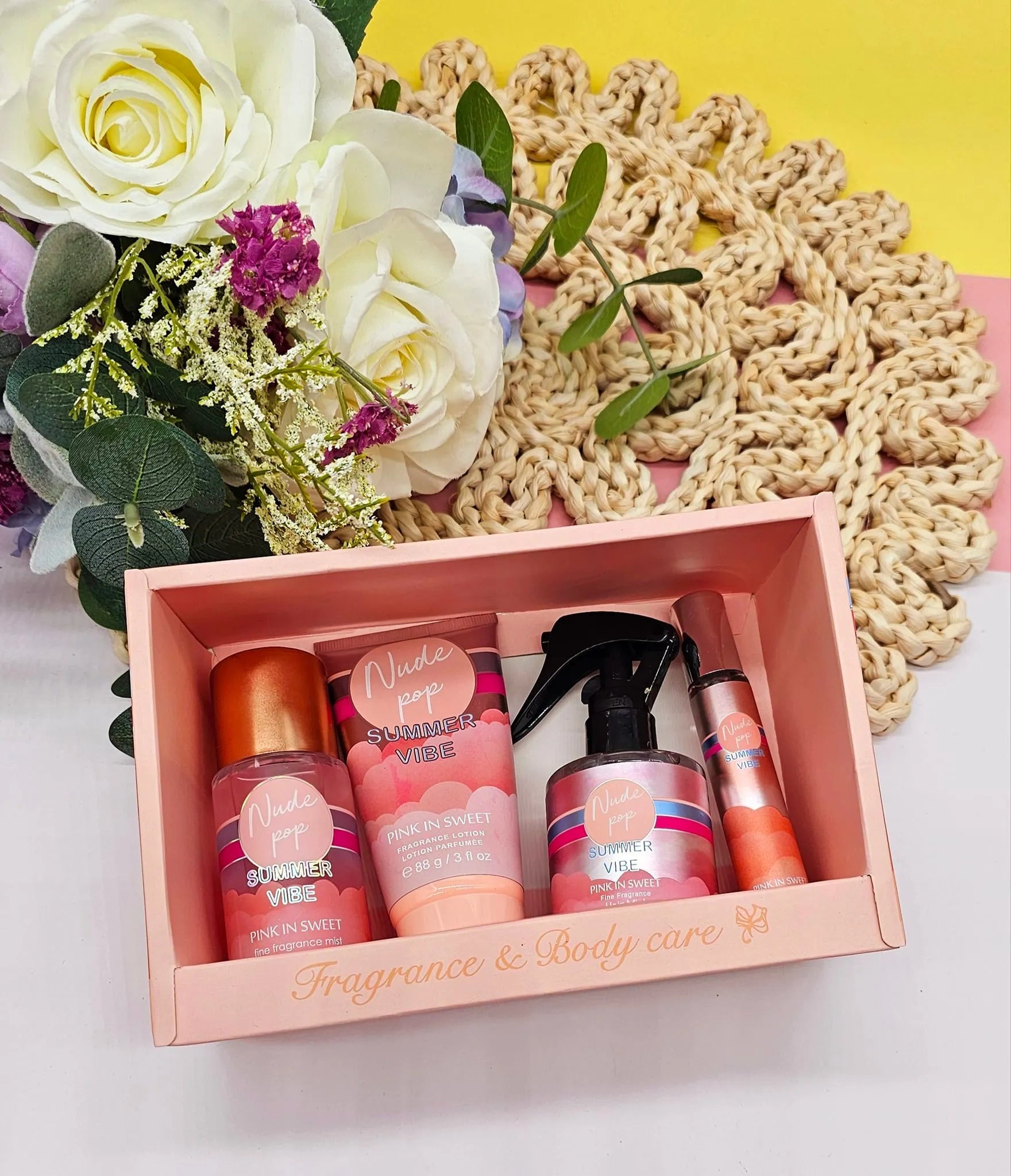 Pink In Sweet Nude Pop Summer Vibe Fragrance and Body Care Gift Set Pink In Sweet