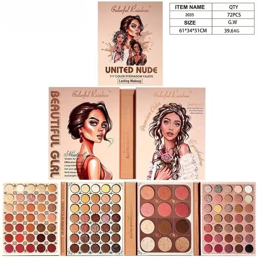 Colorful Rainbow 4-Fold Eyeshadow Palette Colorful Rainbow