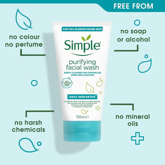 Simple Daily Skin Detox Purifying Gel Face Wash - 150ml Simple
