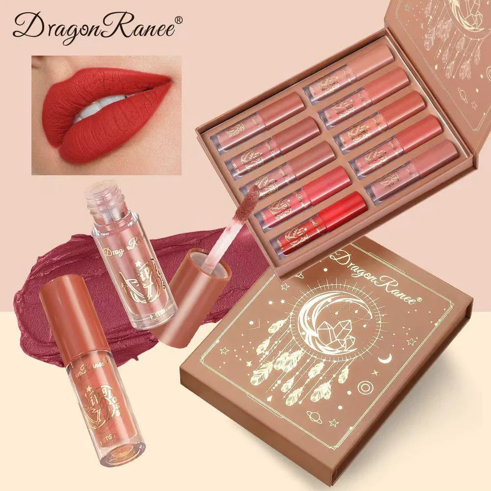 Dragon Ranee Cherry Matte Lip Gloss – 10 Pcs Set Dragon Ranee