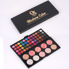 Quetee Beauty 48 Color Eye Shadow + 5 Color Blusher + 5 Color Highligter Kit Quetee