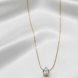 Stainless Steel Almond Style Stone Chain