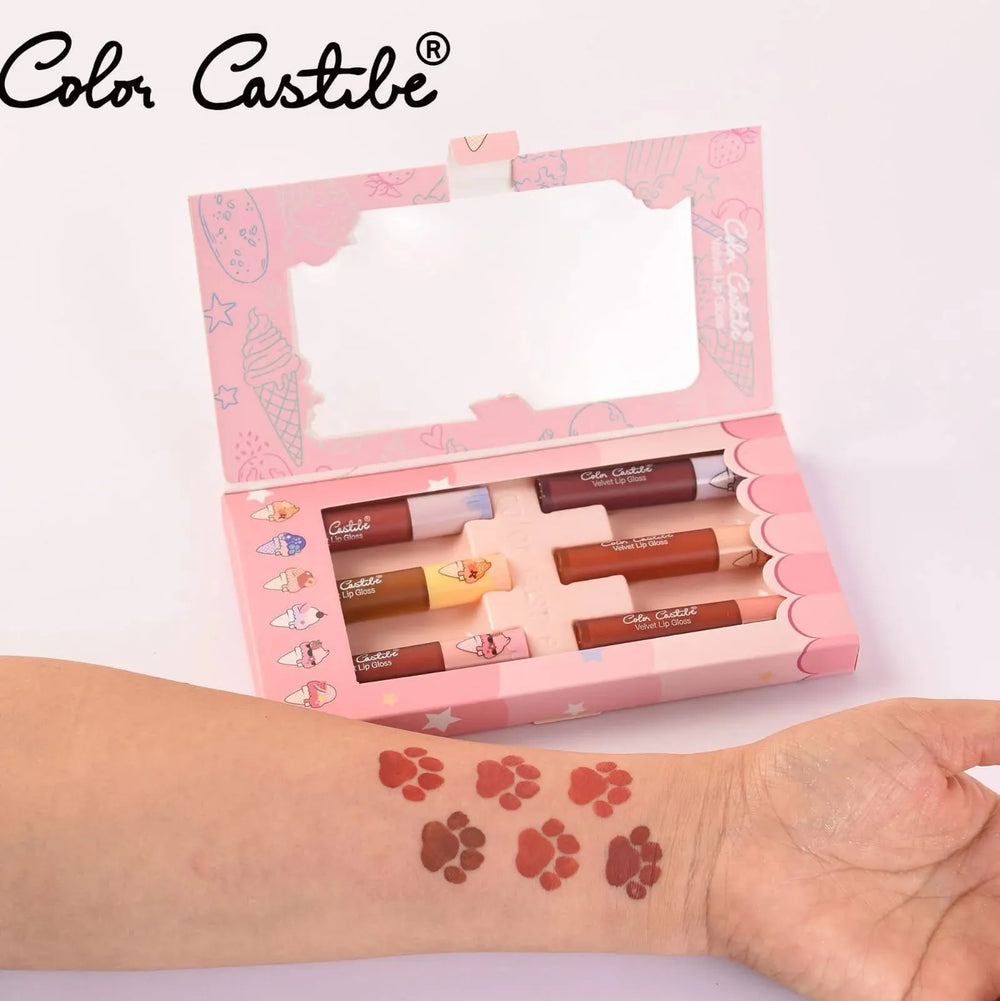 Color Castle Velvet Lip Gloss Pack of 6 Color Castle