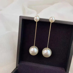 Two in One Pearl Drop Earrings Cosmia