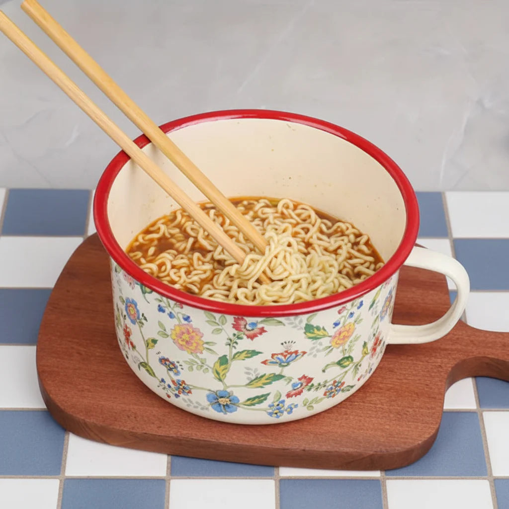 Thick Painted Porcelain Soup Bowls with Handles and Lids Cosmia.pk