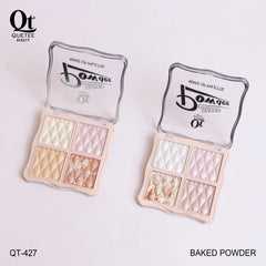 Quetee Beauty Baked Powder 4 Light Colors Highlighter Palette Quetee