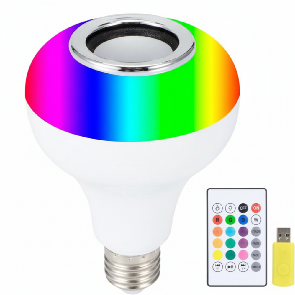 Smart LED RGB Bluetooth Speaker Bulb 12W E27 Multi Color Changing Cosmia.pk