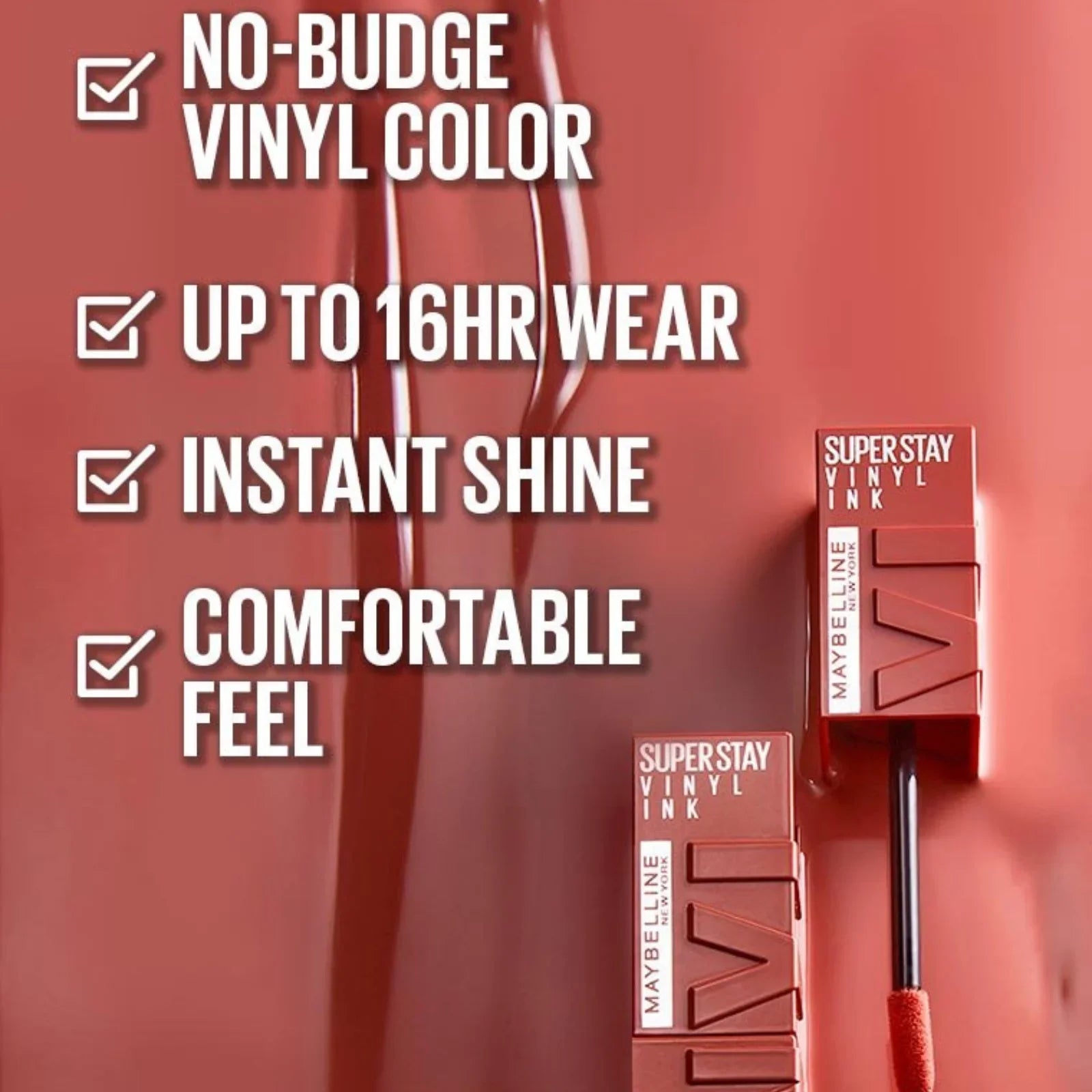 Original Maybelline Super Stay Vinyl Ink Liquid Lipstick - Punchy 62 Maybelline