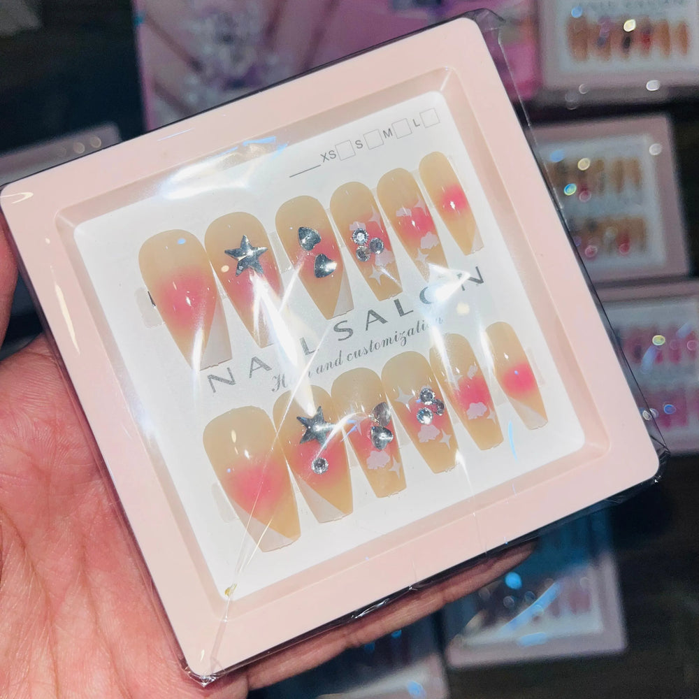 Salon Look Stylish Artifical Nails With Free Stickers(12 Pcs) Cosmia.pk