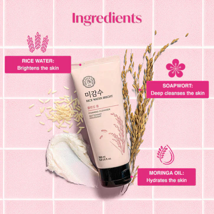 The Face Shop - Rice Water Bright Cleansing Foam 150ml The Face Shop