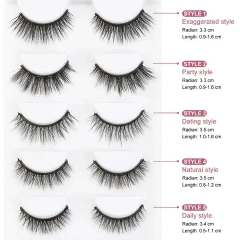 Magnetic Eyelash With Magnetic Liquid Eyeliner & Tweezer Cosmia.pk
