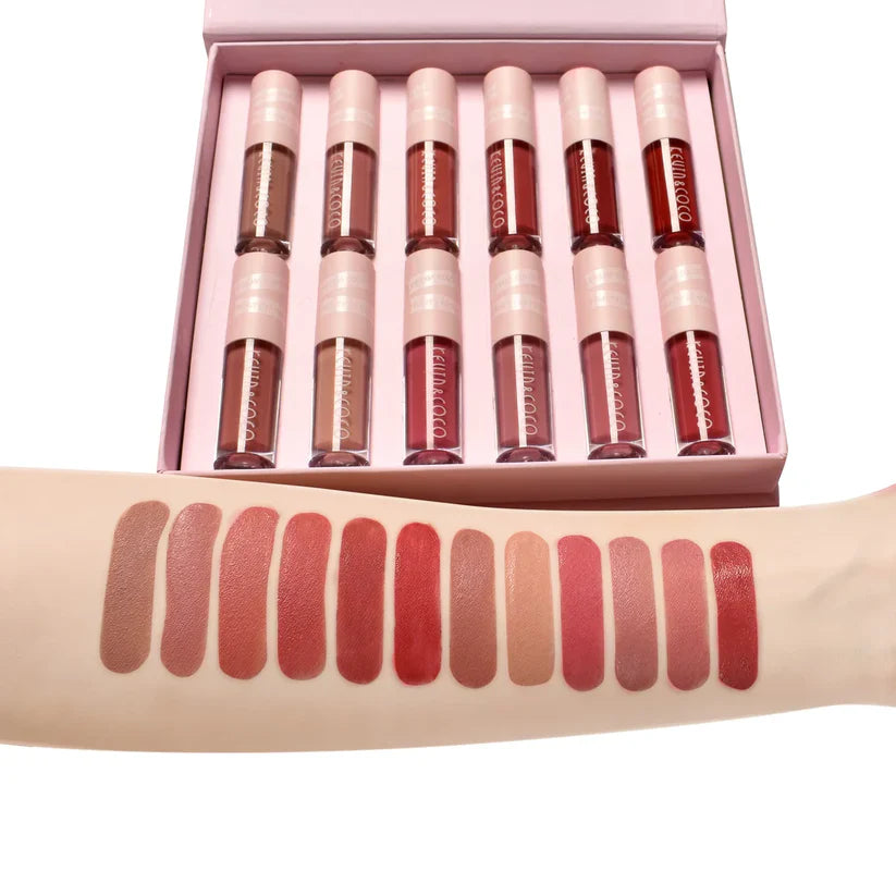 Kevin & Coco - Colors Make Me Make Me Happy - 12 Colors Matte Lip Gloss Set Kevin & Coco
