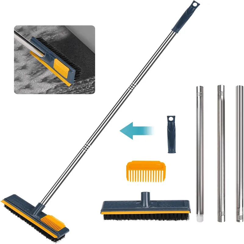 Bathroom Cleaning Brush with Scraper - Long Handle for Easy Reach Cosmia.pk