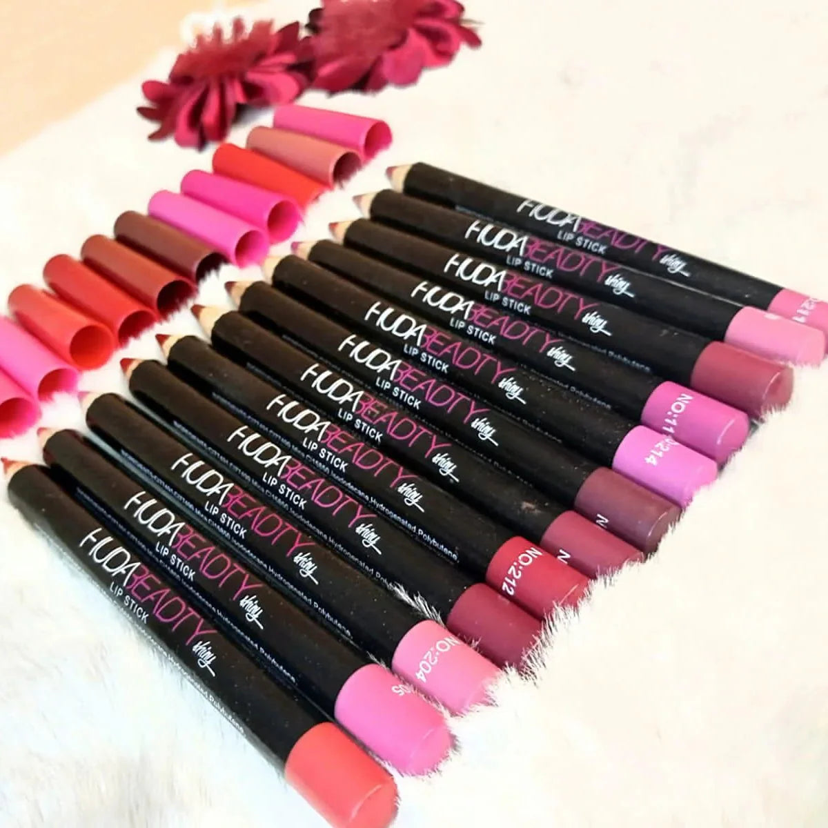 Huda Beadty Lip & Eye Color Pencil Pack Of 12 Huda Beadty