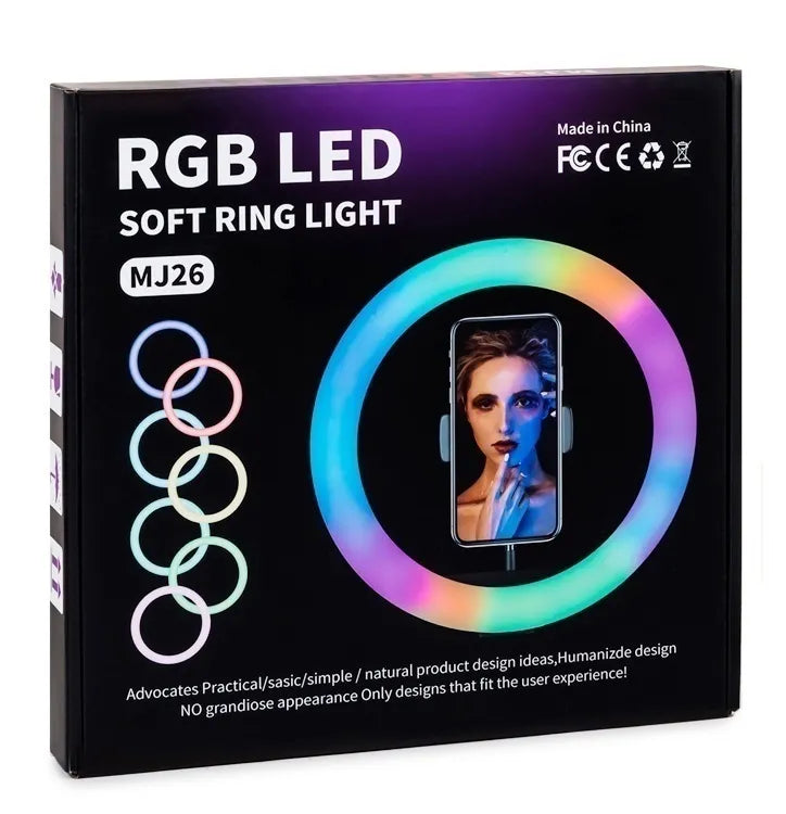 MJ26 10 Inch RGB Led Ring Light With PHONE HOLDER RGB