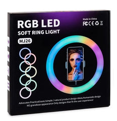 MJ26 10 Inch RGB Led Ring Light With PHONE HOLDER RGB