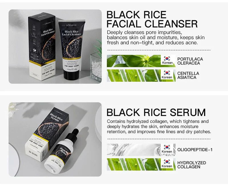 KORMESIC refreshing Relieve discomfort black rice Facial Cleanser - 100g KORMESIC